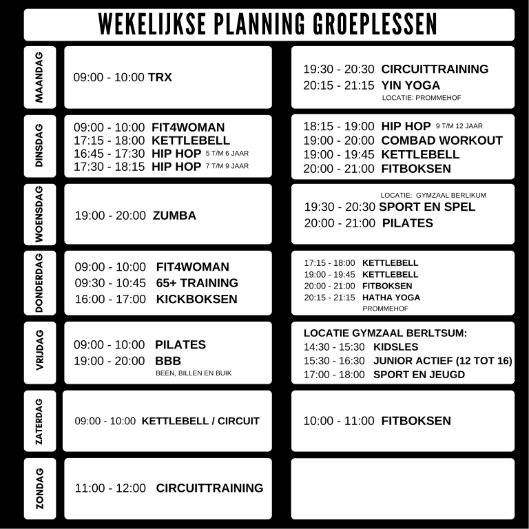 Weekplanning Team Eijzenga Post 2